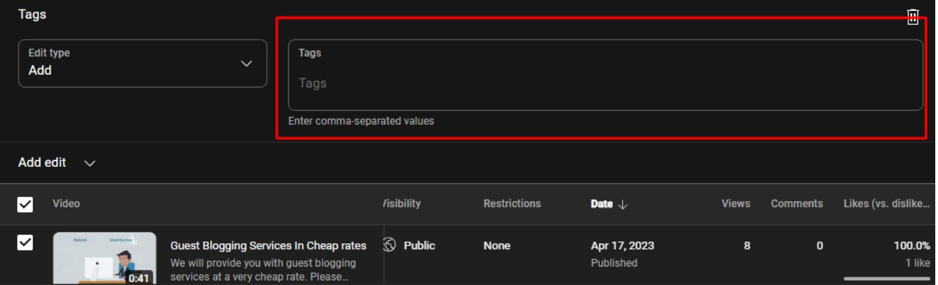 How to Add Tags To Youtube Videos